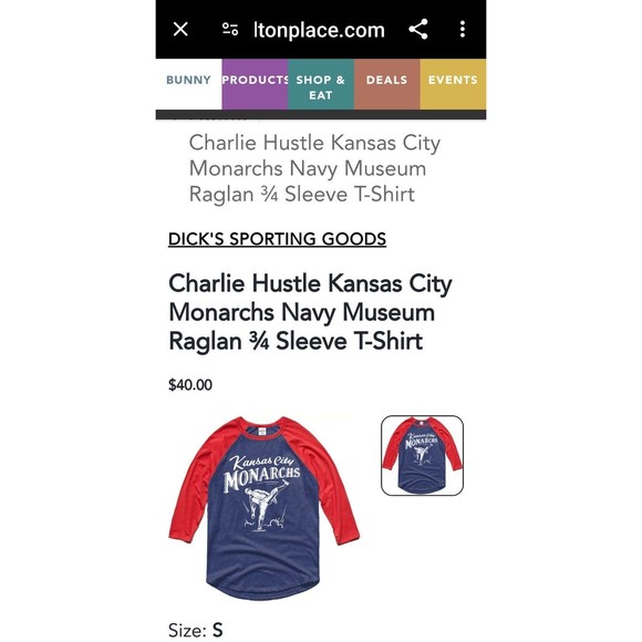 Charlie Hustle Kansas City Monarchs Navy museum raglan 3/4 sleeve t-shirt - Picture 7 of 7